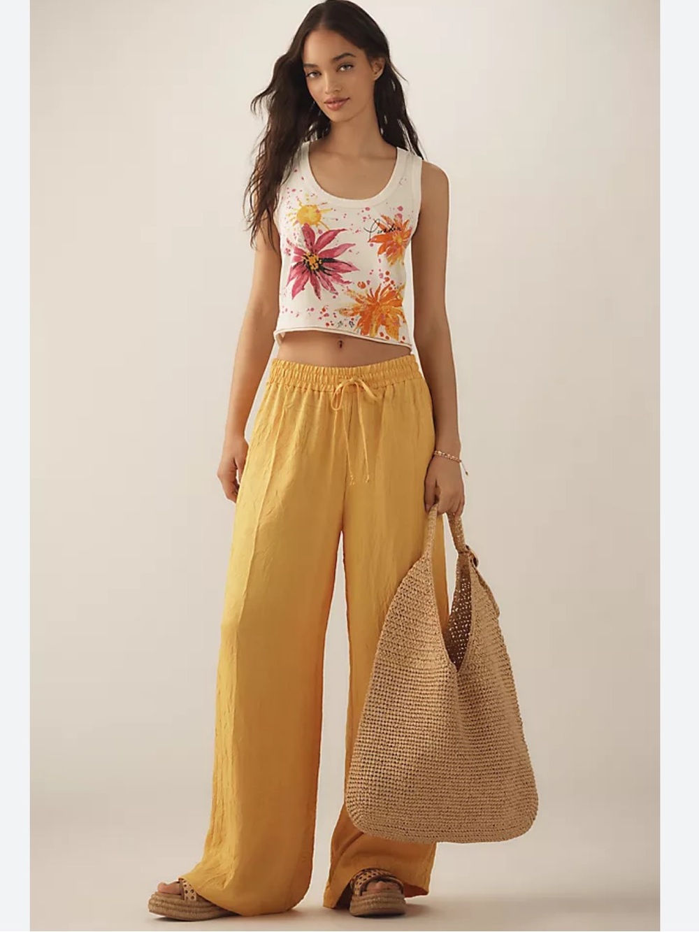 By Anthropologie Textured Satin Pull-On Pants - Medium